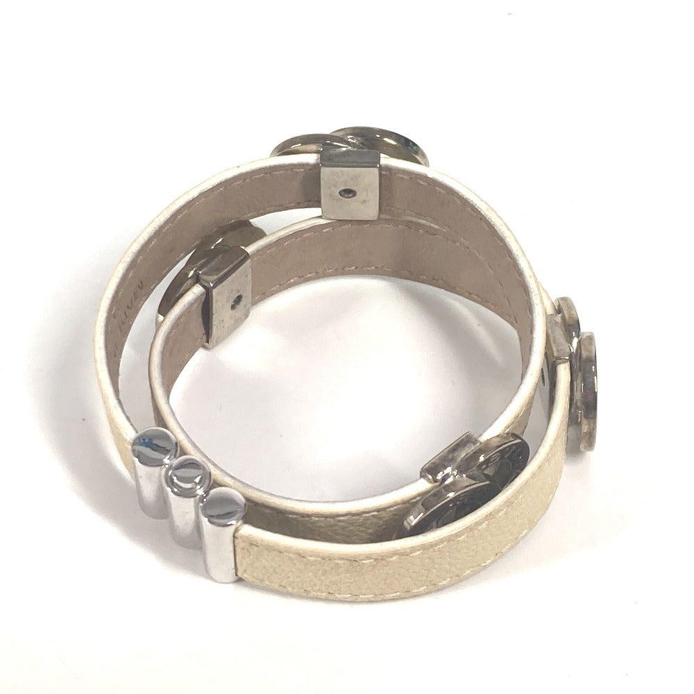 BVLGARI ブルガリブルガリ ロゴ ダブルコイルド 2重ブレスレット アクセサリー ブレスレット レザー レディース ベージュ - brandshop-reference