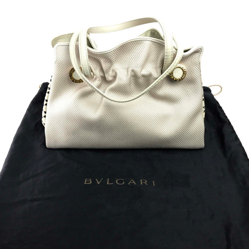 BVLGARI B.zero1 Handbag, Shoulder Bag, Canvas, Women's, Beige