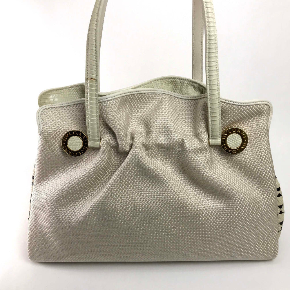 BVLGARI B.zero1 Handbag, Shoulder Bag, Canvas, Women's, Beige