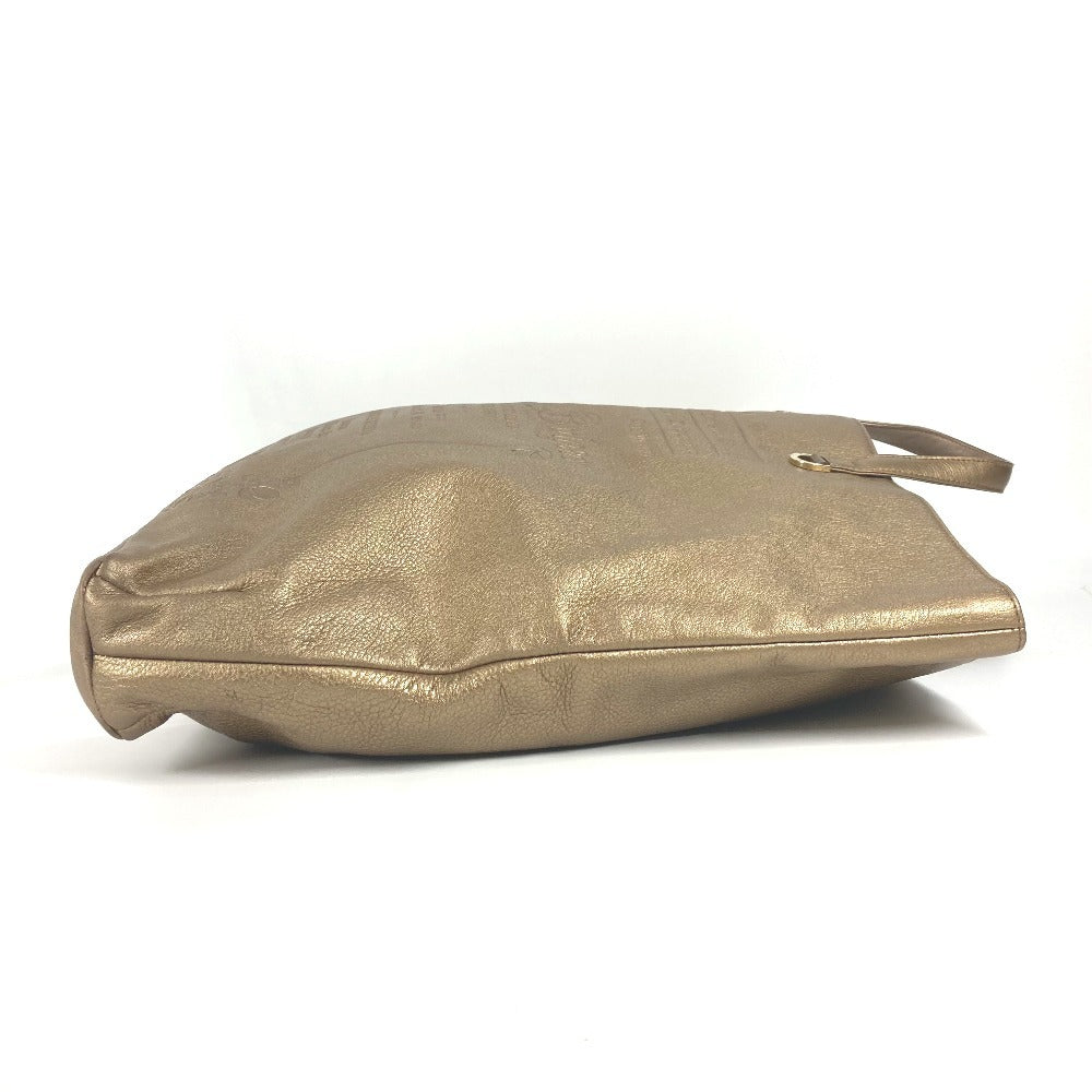 BVLGARI ロゴ S.bulgari ハンドバッグ カバン 縦型 トートバッグ レザー ユニセックス ゴールド - brandshop-reference