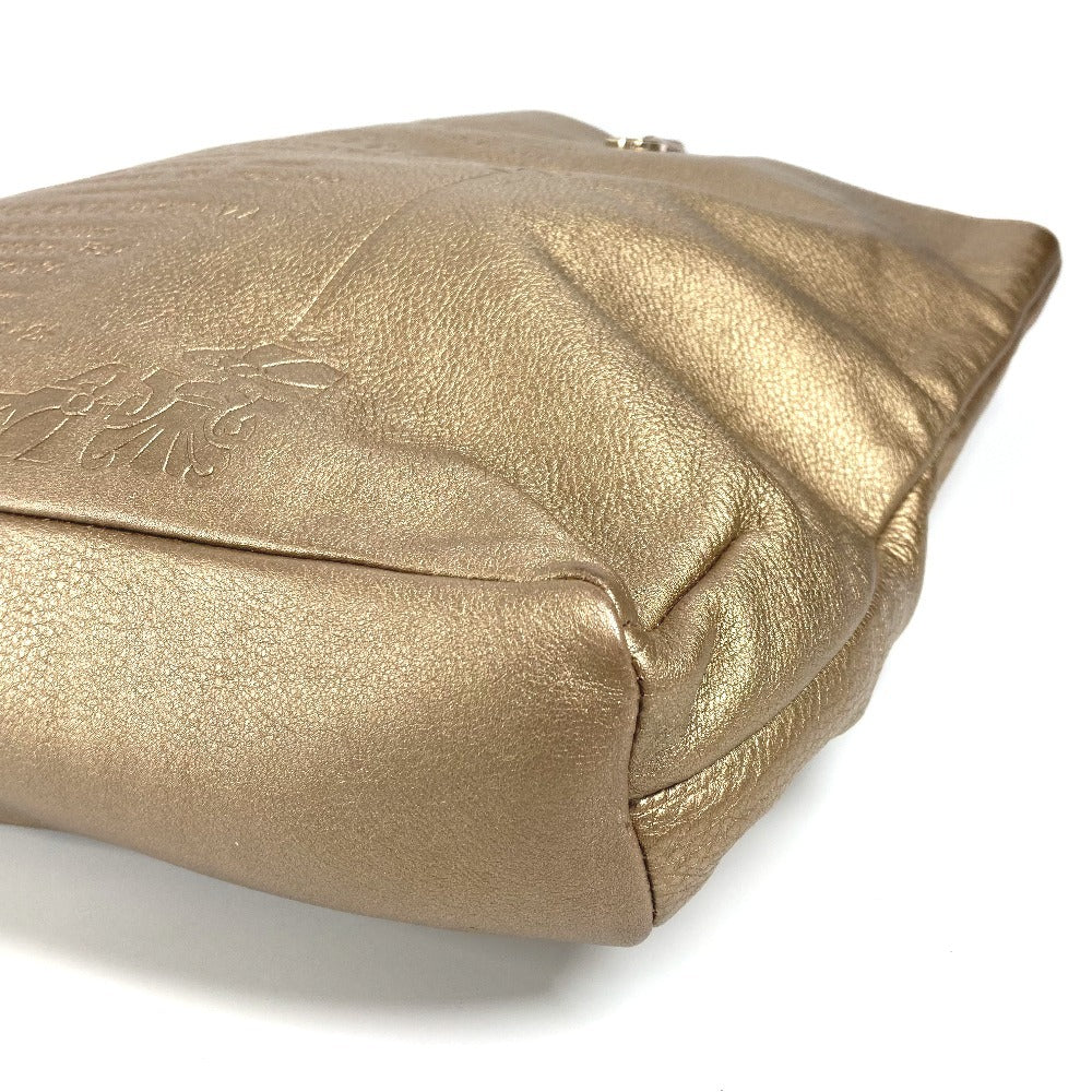 BVLGARI ロゴ S.bulgari ハンドバッグ カバン 縦型 トートバッグ レザー ユニセックス ゴールド - brandshop-reference