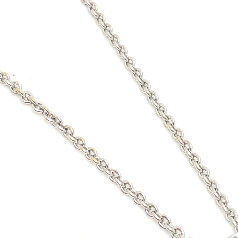 BVLGARI K18WG ダイヤ1P ブルガリ・ブルガリ アクセサリー サークルロゴ ネックレス K18WG レディース シルバー