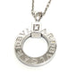BVLGARI K18WG ダイヤ1P ブルガリ・ブルガリ アクセサリー サークルロゴ ネックレス K18WG レディース シルバー