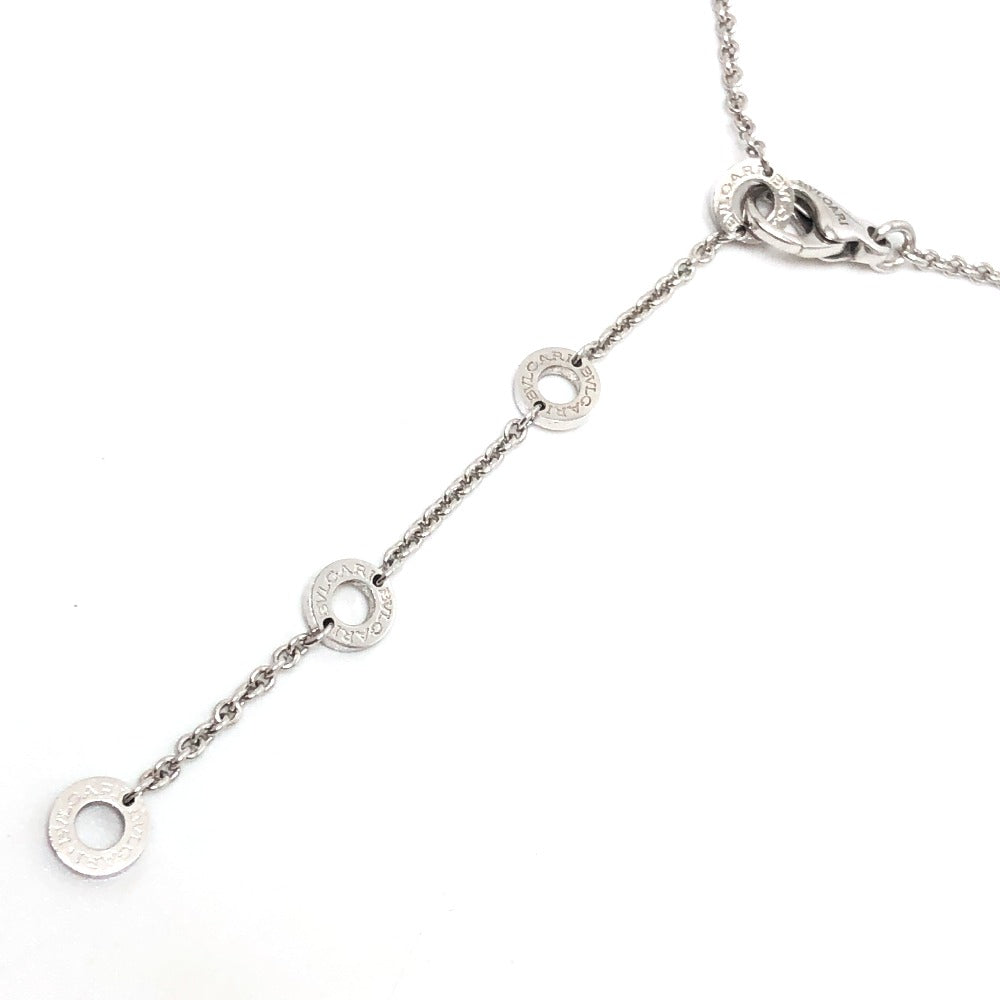BVLGARI K18WG ダイヤ1P ブルガリ・ブルガリ アクセサリー サークルロゴ ネックレス K18WG レディース シルバー