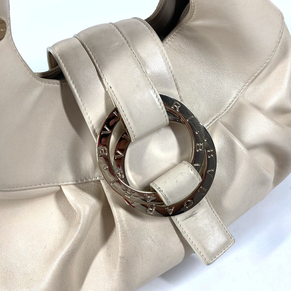 BVLGARI チャンドラ ロゴ カバン ハンドバッグ レザー レディース ベージュ - brandshop-reference