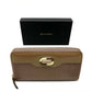 BVLGARI 34850 Isabella Rossellini Women's Long Zip-Around Wallet in Patent Leather, Clay Beige