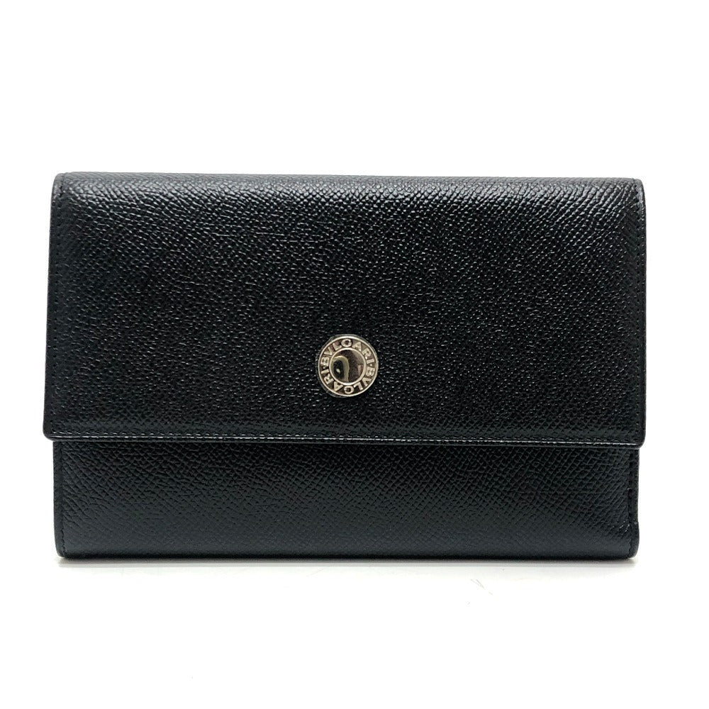 BVLGARI Bulgari Bulgari Wallet accessories Trifold wallet Leather Black Used
