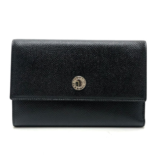 BVLGARI Bulgari Bulgari Wallet accessories Trifold wallet Leather Black Used