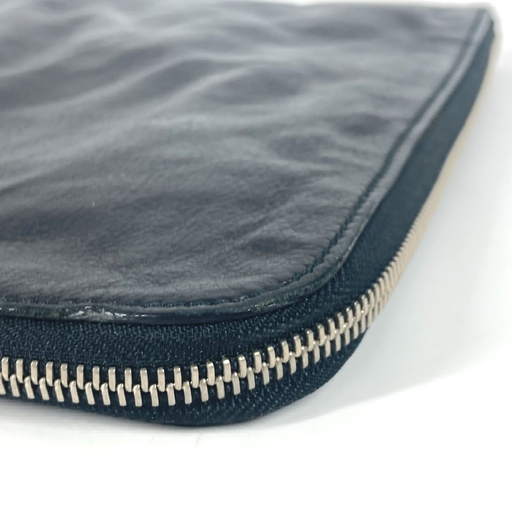 BVLGARI カバン ポーチ ロゴ ラウンドファスナー クラッチバッグ レザー メンズ ブラック - brandshop-reference