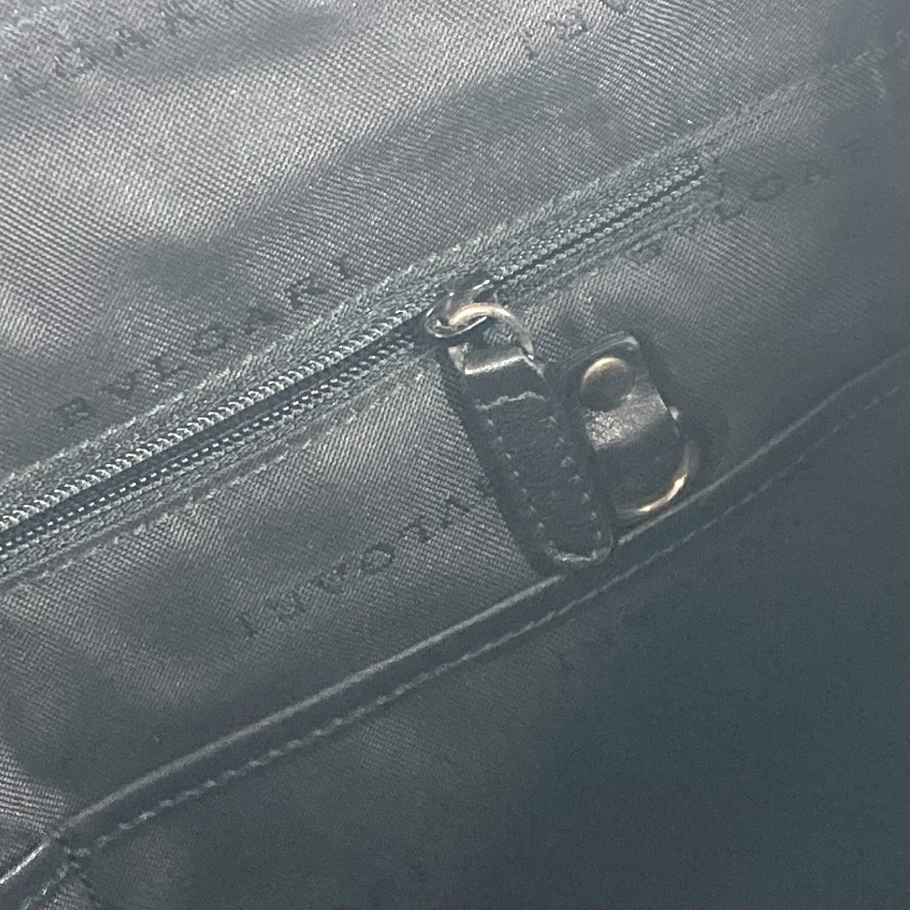 BVLGARI カバン ポーチ ロゴ ラウンドファスナー クラッチバッグ レザー メンズ ブラック - brandshop-reference