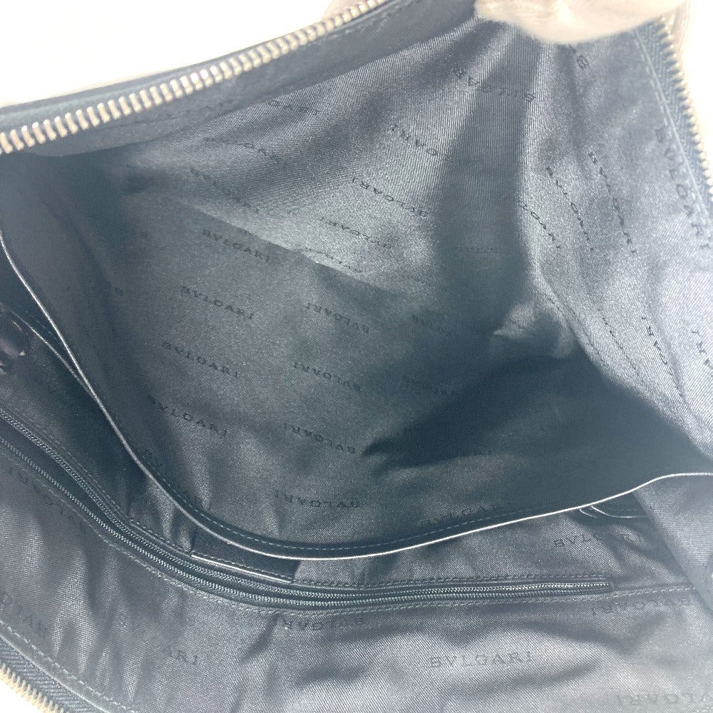 BVLGARI カバン ポーチ ロゴ ラウンドファスナー クラッチバッグ レザー メンズ ブラック - brandshop-reference