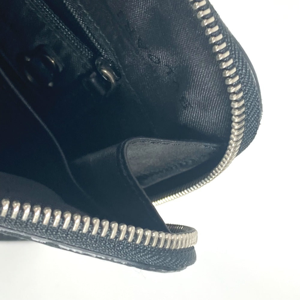 BVLGARI カバン ポーチ ロゴ ラウンドファスナー クラッチバッグ レザー メンズ ブラック - brandshop-reference