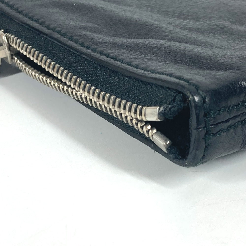 BVLGARI カバン ポーチ ロゴ ラウンドファスナー クラッチバッグ レザー メンズ ブラック - brandshop-reference