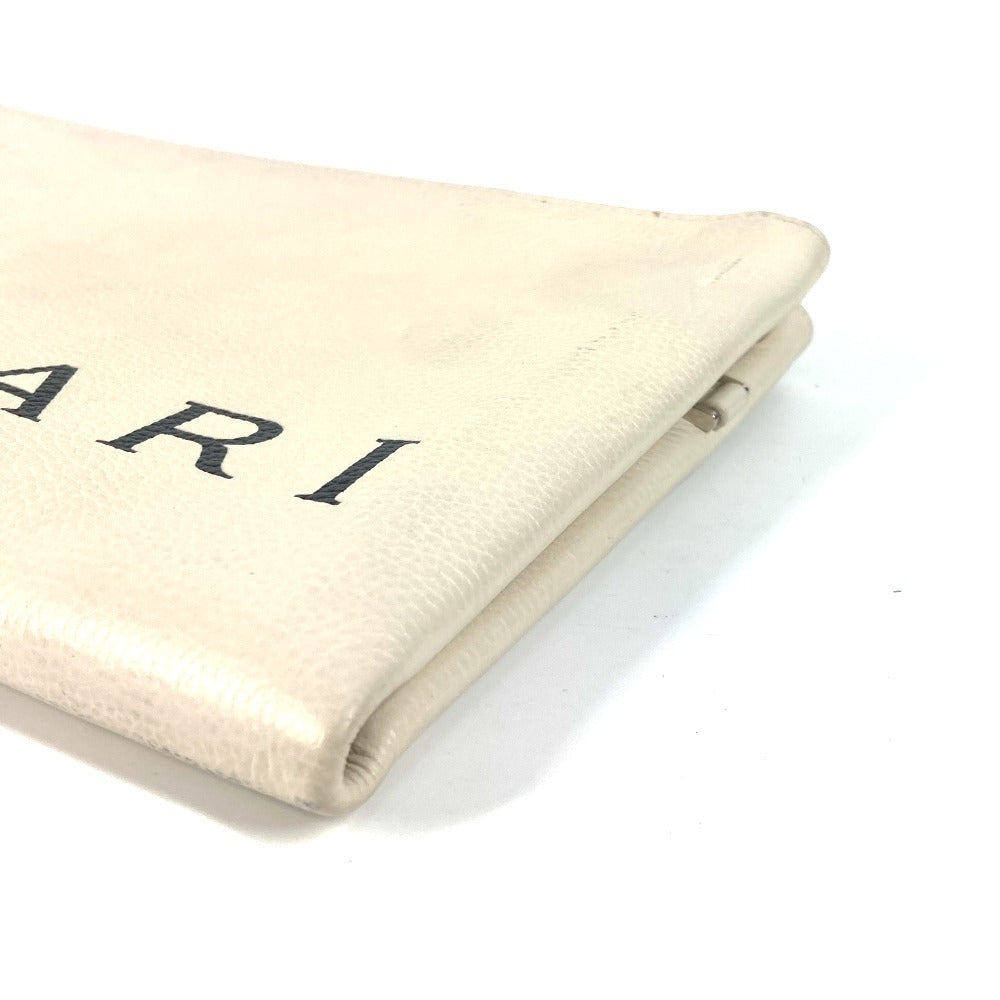 BVLGARI フラグメント fragment  ロゴ Wファスナー ポーチ カバン セカンドバッグ クラッチバッグ レザー メンズ ホワイト - brandshop-reference