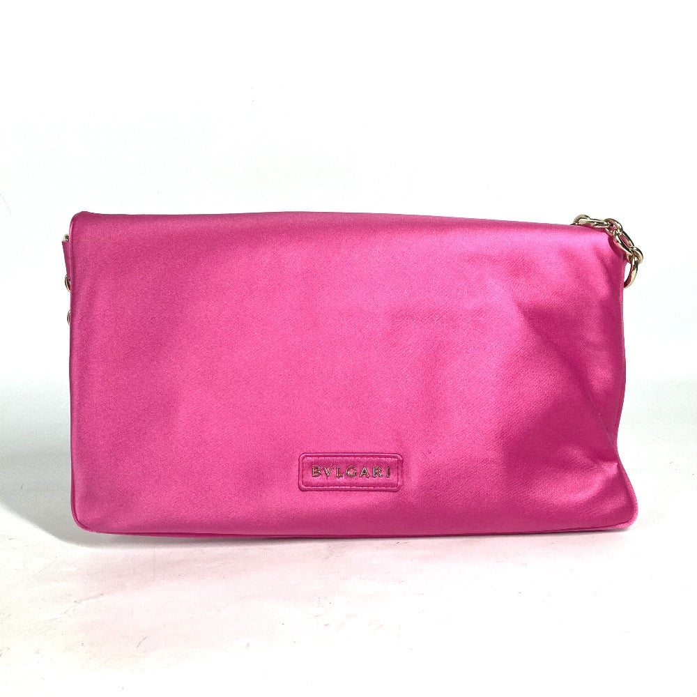 BVLGARI 2WAYバッグ クラッチバッグ レオーニ チェーンバッグ カバン フラップ 肩掛け パーティーバッグ ショルダーバッグ サテン レディース ピンク - brandshop-reference