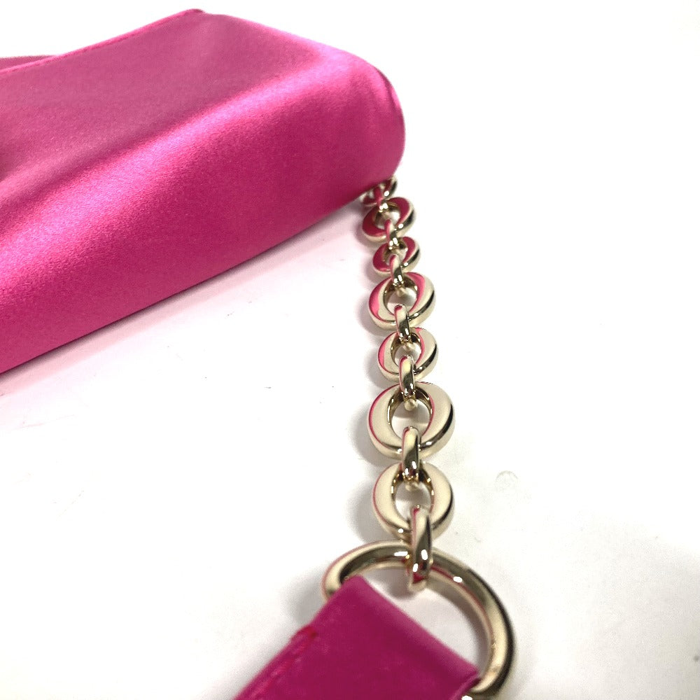 BVLGARI 2WAYバッグ クラッチバッグ レオーニ チェーンバッグ カバン フラップ 肩掛け パーティーバッグ ショルダーバッグ サテン レディース ピンク - brandshop-reference