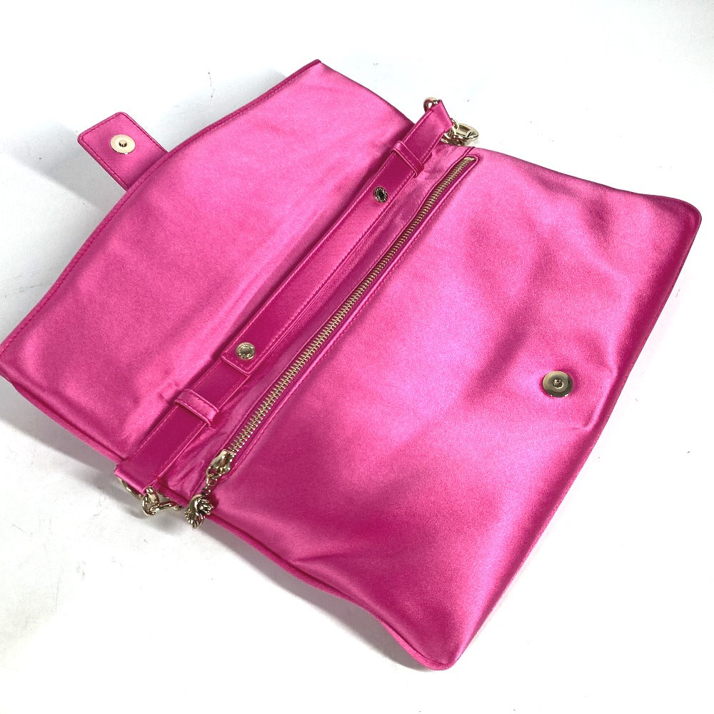 BVLGARI 2WAYバッグ クラッチバッグ レオーニ チェーンバッグ カバン フラップ 肩掛け パーティーバッグ ショルダーバッグ サテン レディース ピンク - brandshop-reference