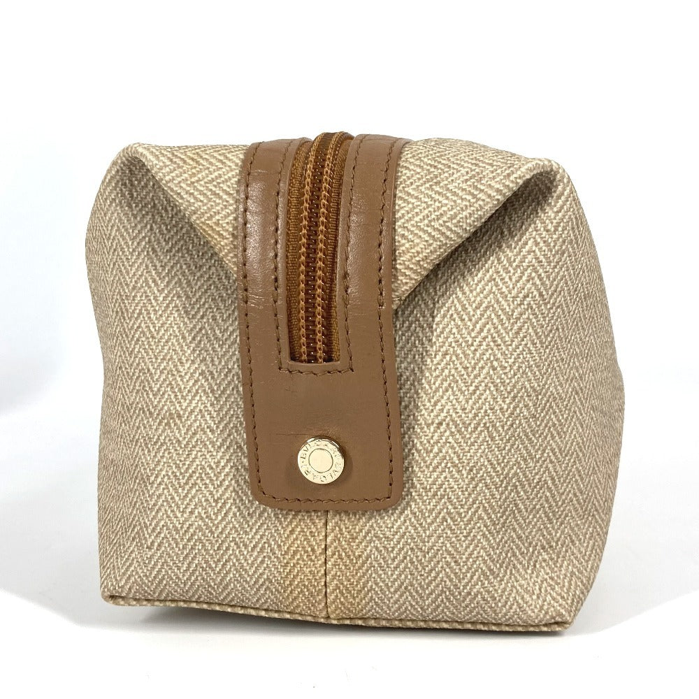 BVLGARI S.Bulgari ロゴ ポーチ セカンドバッグ レザー/PVC ユニセックス ベージュ - brandshop-reference