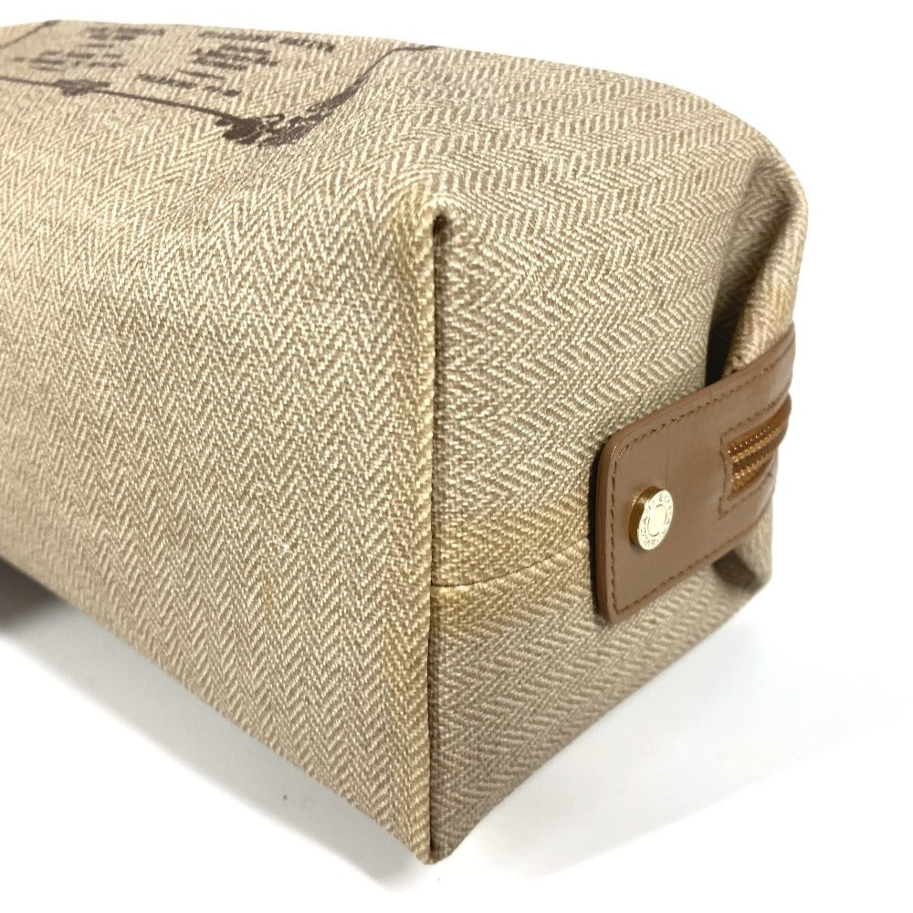 BVLGARI S.Bulgari ロゴ ポーチ セカンドバッグ レザー/PVC ユニセックス ベージュ - brandshop-reference