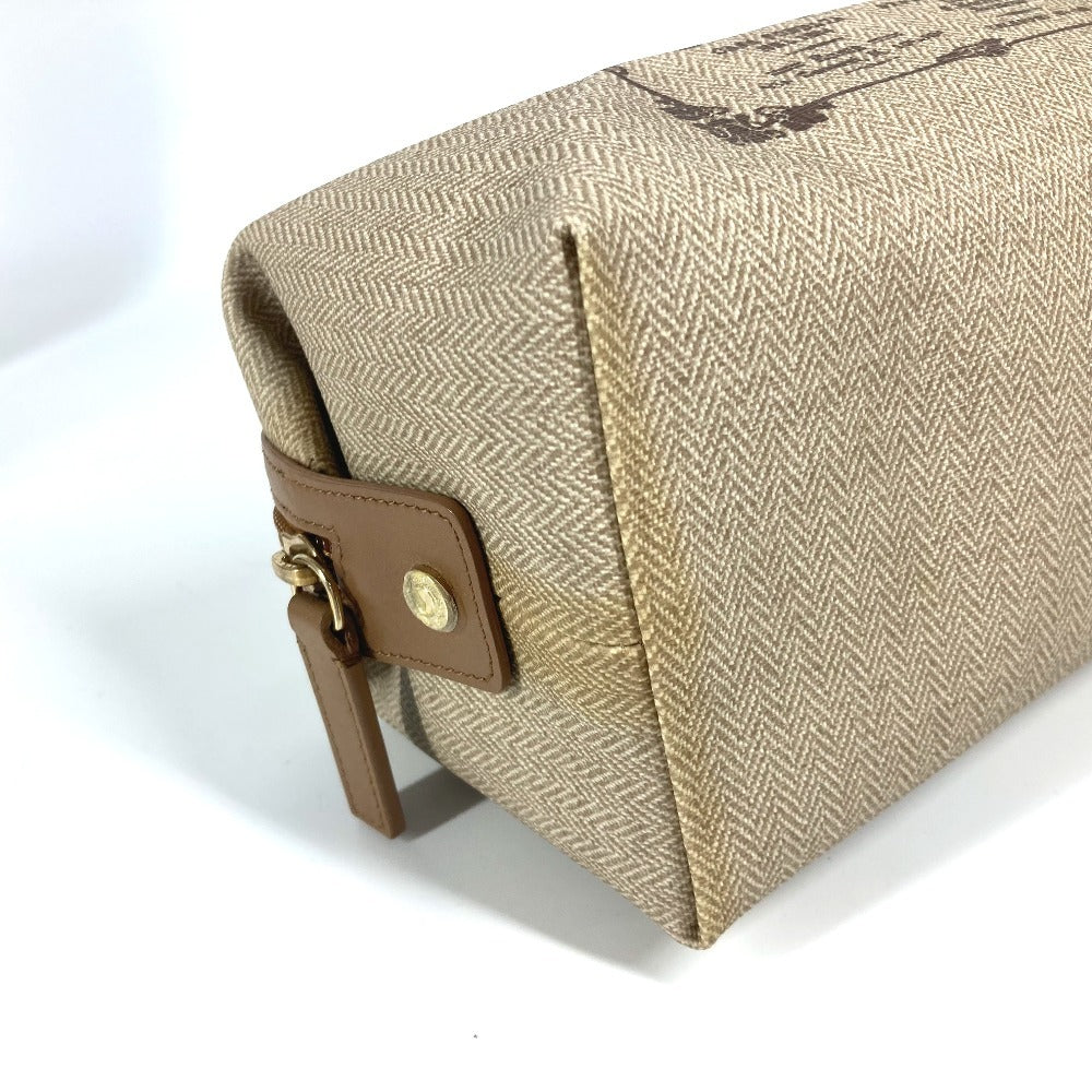 BVLGARI S.Bulgari ロゴ ポーチ セカンドバッグ レザー/PVC ユニセックス ベージュ - brandshop-reference