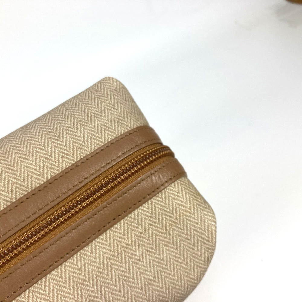 BVLGARI S.Bulgari ロゴ ポーチ セカンドバッグ レザー/PVC ユニセックス ベージュ - brandshop-reference