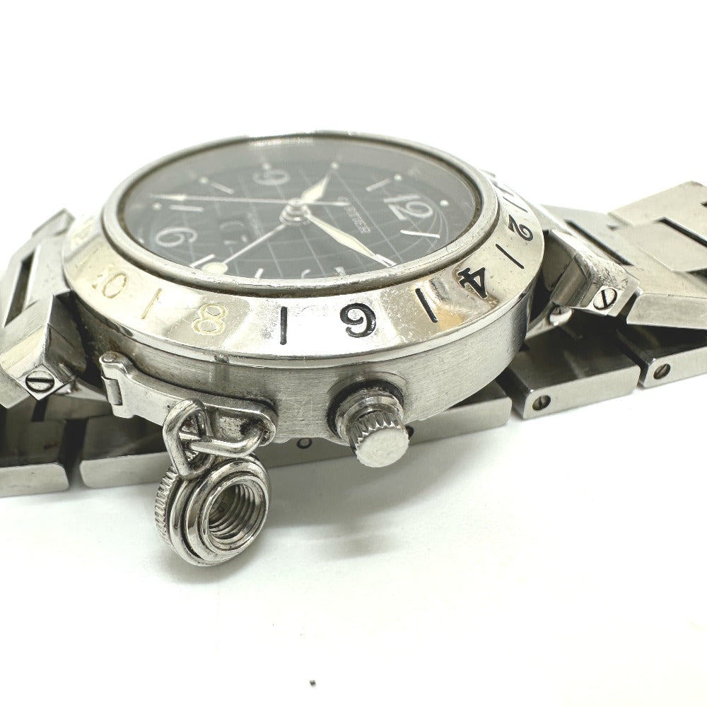 CARTIER W31049M7 パシャC メリディアン ビッグデイト 自動巻き 腕時計 SS レディース シルバー