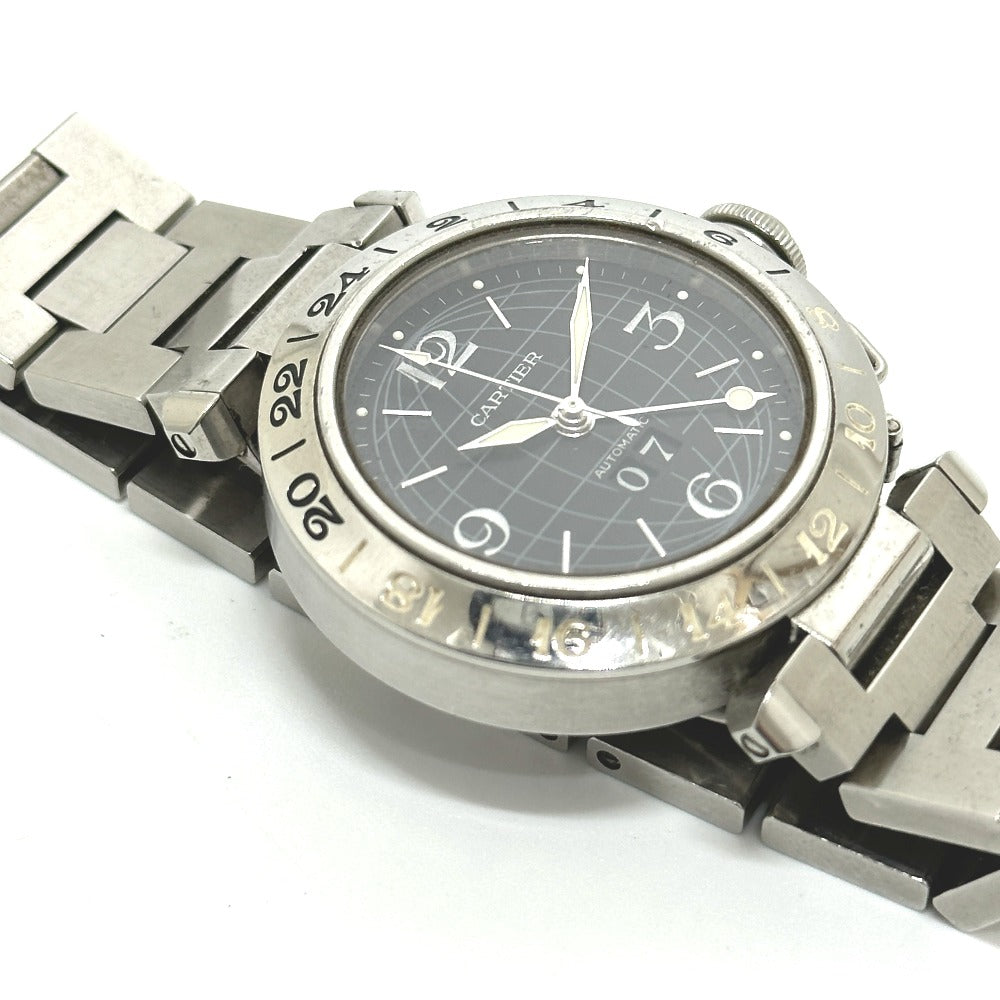 CARTIER W31049M7 パシャC メリディアン ビッグデイト 自動巻き 腕時計 SS レディース シルバー
