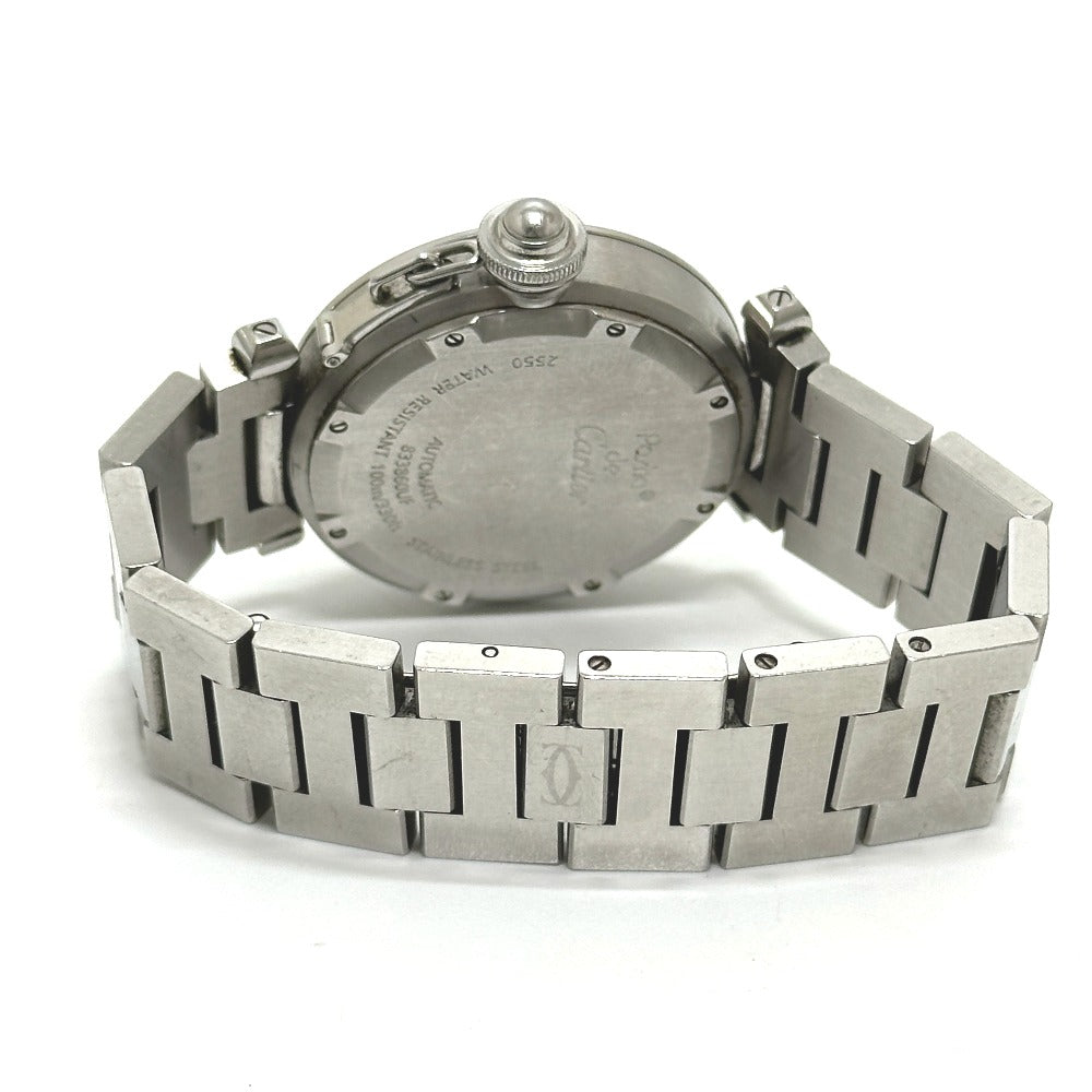 CARTIER W31049M7 パシャC メリディアン ビッグデイト 自動巻き 腕時計 SS レディース シルバー
