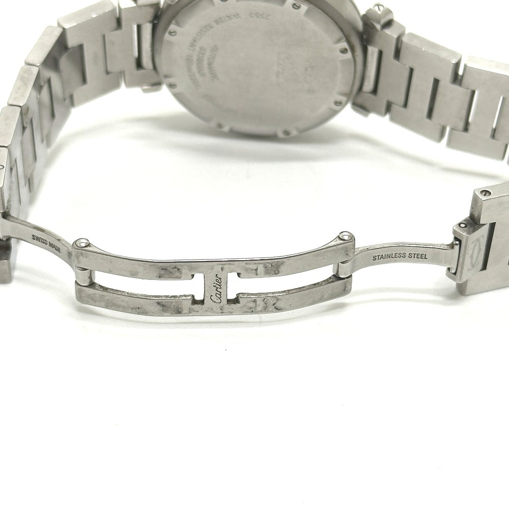CARTIER W31049M7 パシャC メリディアン ビッグデイト 自動巻き 腕時計 SS レディース シルバー