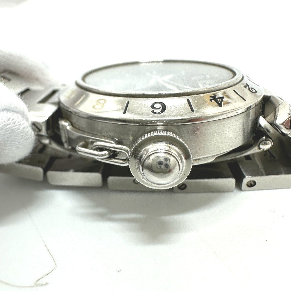 CARTIER W31049M7 パシャC メリディアン ビッグデイト 自動巻き 腕時計 SS レディース シルバー