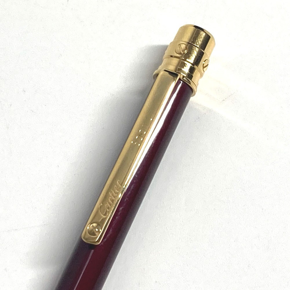 CARTIER OP000143 Santos de Cartier Logo Stationery Ballpoint Pen Metal Unisex Wine Red