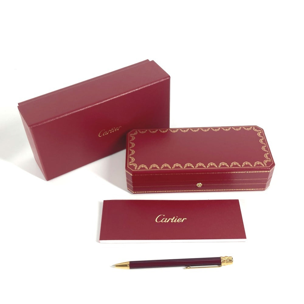 CARTIER OP000143 Santos de Cartier Logo Stationery Ballpoint Pen Metal Unisex Wine Red