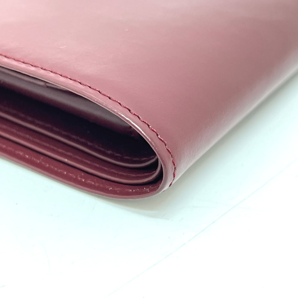 CARTIER Mustline Wallet Bifold Wallet Leather Women's Wine Red