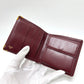 CARTIER Mustline Wallet Bifold Wallet Leather Women's Wine Red