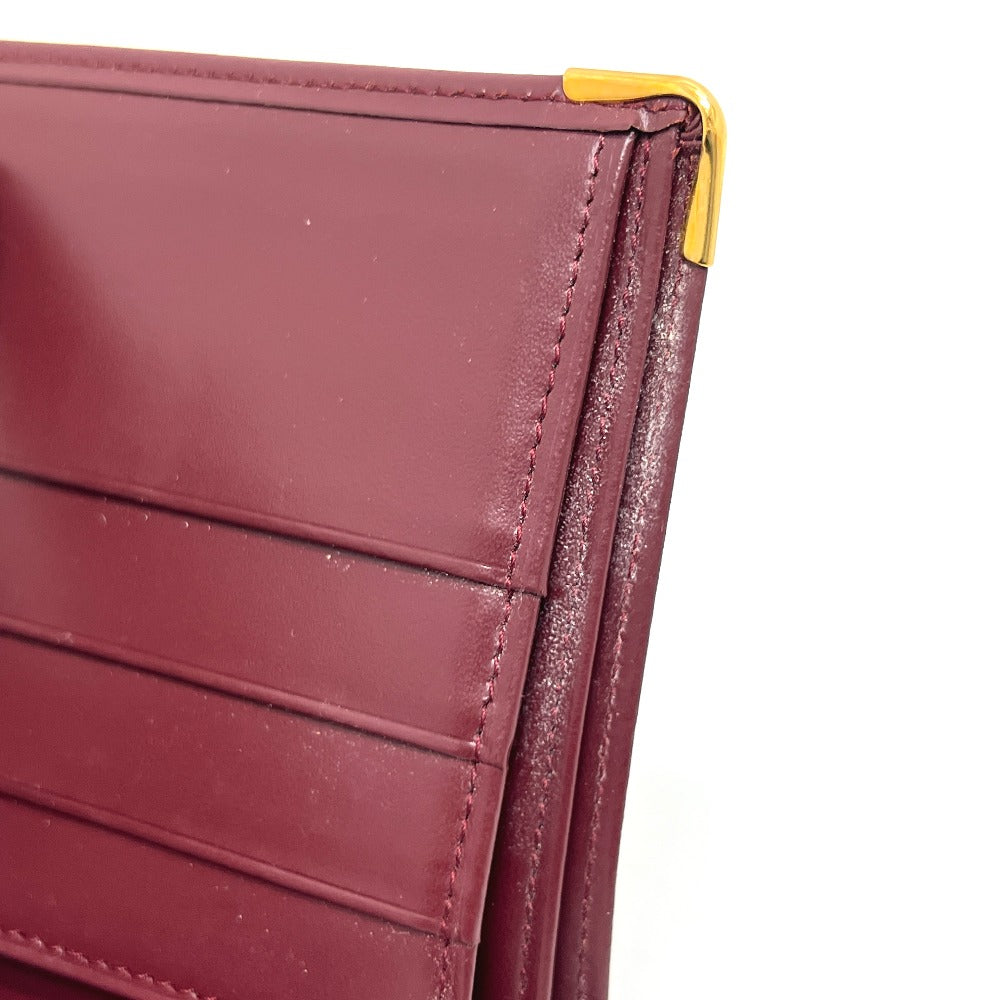 CARTIER Mustline Wallet Bifold Wallet Leather Women's Wine Red