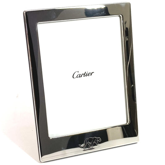 CARTIER ロゴ パンテール 豹 ヒョウ 写真立て フォトスタンド インテリア フォトフレーム メタル ユニセックス シルバー - brandshop-reference