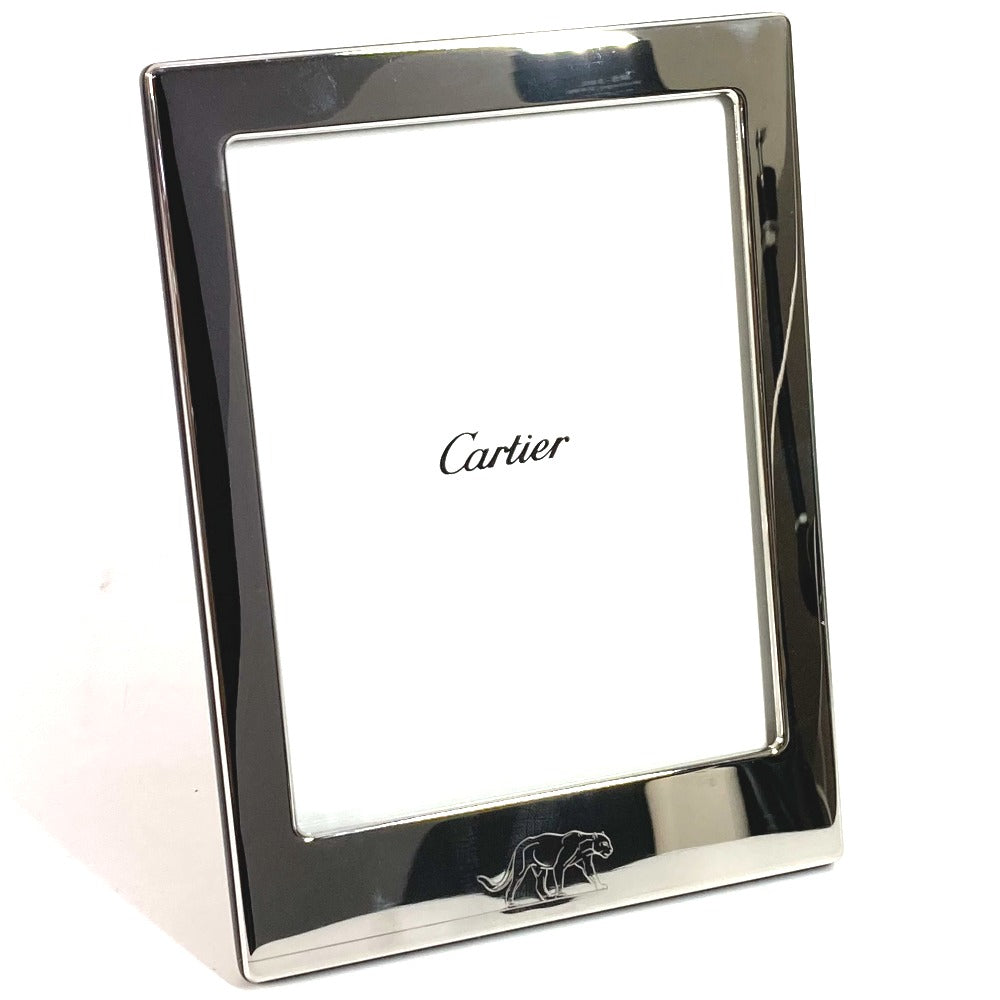 CARTIER ロゴ パンテール 豹 ヒョウ 写真立て フォトスタンド インテリア フォトフレーム メタル ユニセックス シルバー - brandshop-reference