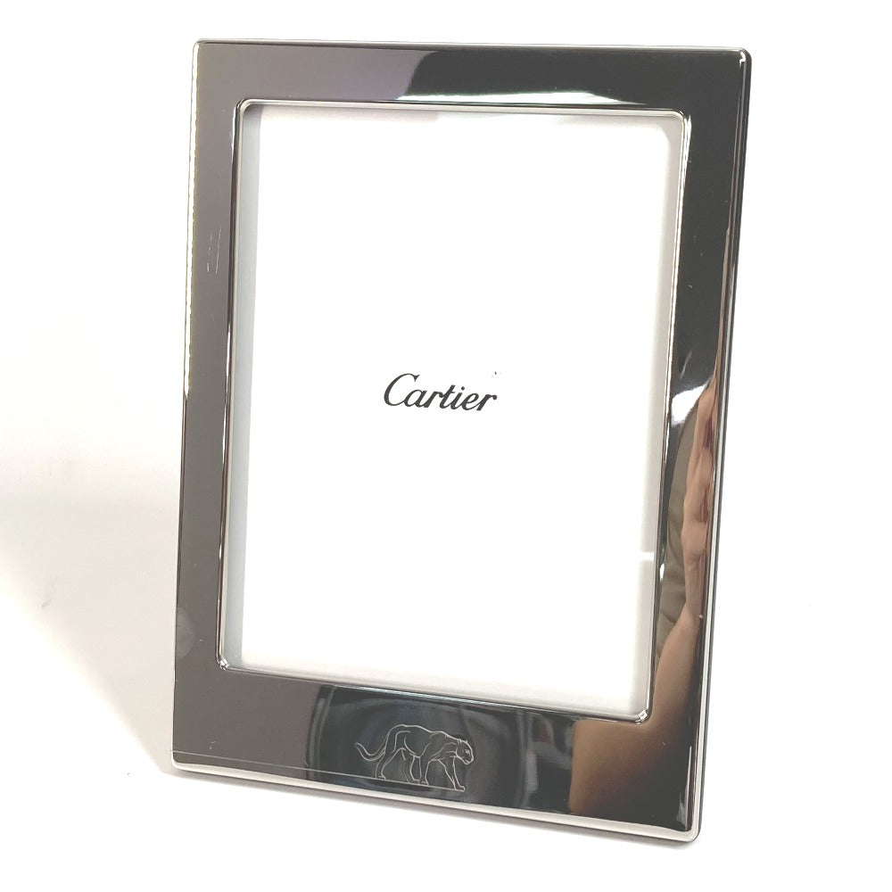 CARTIER ロゴ パンテール 豹 ヒョウ 写真立て フォトスタンド インテリア フォトフレーム メタル ユニセックス シルバー - brandshop-reference