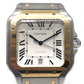 CARTIER W2SA0006 サントス ドゥカルティエ LM 純正交換ベルト2本付き 自動巻き ウォッチ 腕時計 SS/18K メンズ シルバー
