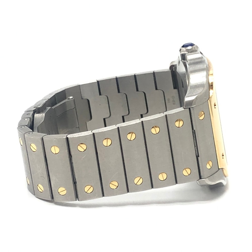 CARTIER W2SA0006 サントス ドゥカルティエ LM 純正交換ベルト2本付き 自動巻き ウォッチ 腕時計 SS/18K メンズ シルバー