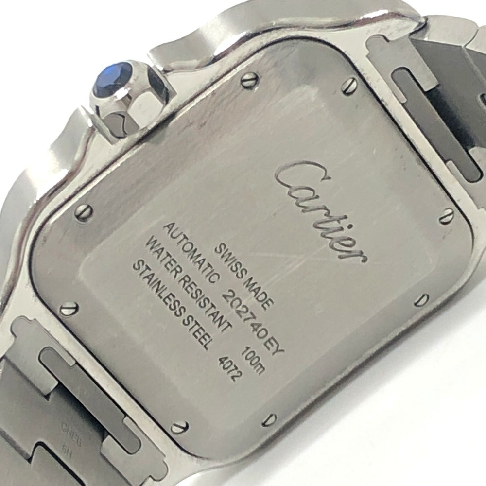 CARTIER W2SA0006 サントス ドゥカルティエ LM 純正交換ベルト2本付き 自動巻き ウォッチ 腕時計 SS/18K メンズ シルバー