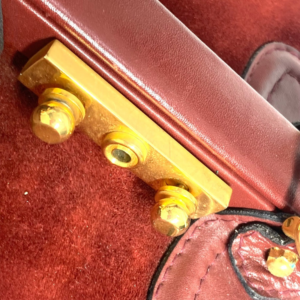 CARTIER マストライン 大 ドクターバッグ ボックス BOX　お医者さんバッグ ハンドバッグ レザー レディース ワインレッド - brandshop-reference