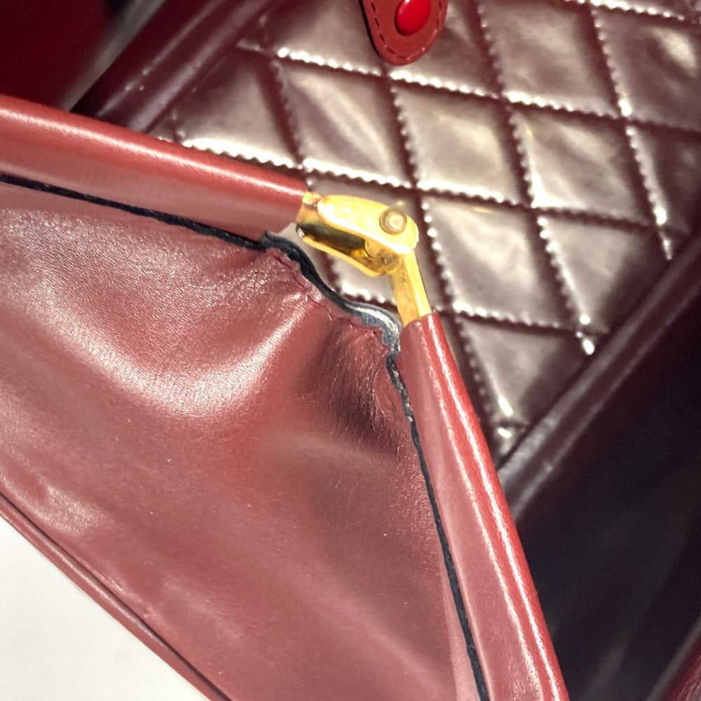 CARTIER マストライン 大 ドクターバッグ ボックス BOX　お医者さんバッグ ハンドバッグ レザー レディース ワインレッド - brandshop-reference