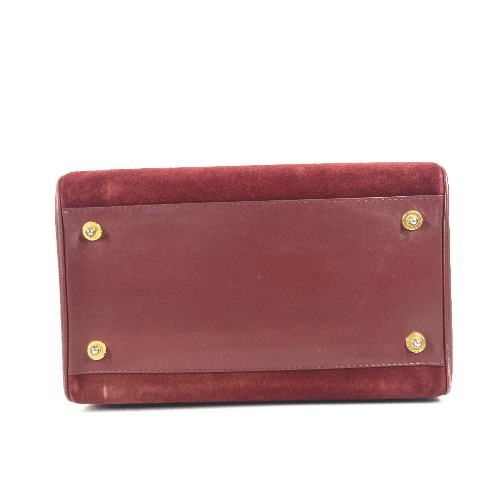CARTIER マストライン 大 ドクターバッグ ボックス BOX　お医者さんバッグ ハンドバッグ レザー レディース ワインレッド - brandshop-reference