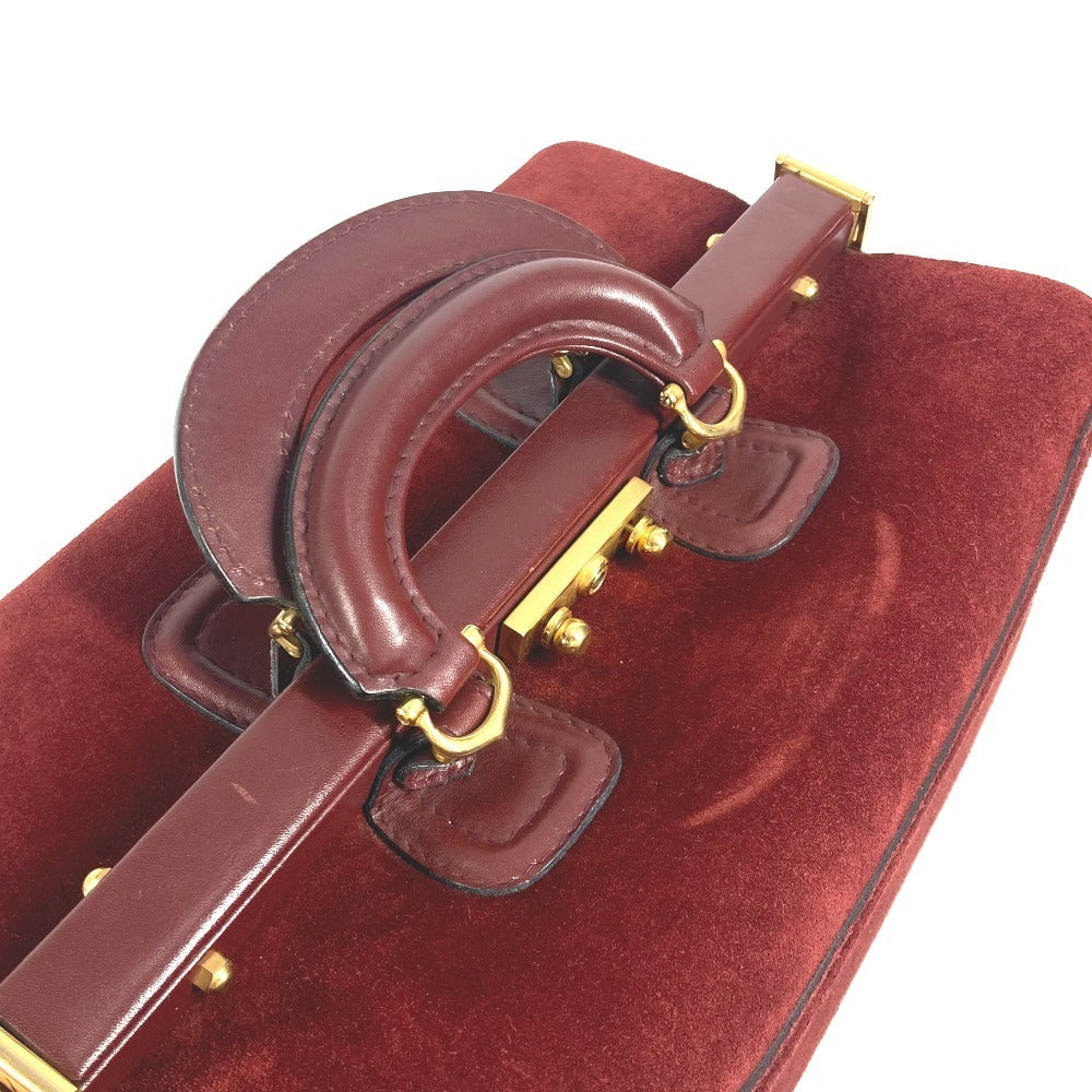 CARTIER マストライン 大 ドクターバッグ ボックス BOX　お医者さんバッグ ハンドバッグ レザー レディース ワインレッド - brandshop-reference
