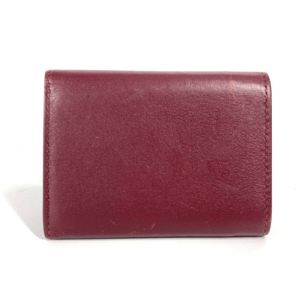 CARTIER Garland de Cartier Wallet Compact Wallet Trifold wallet Leather wine-red Used