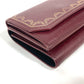 CARTIER Garland de Cartier Wallet Compact Wallet Trifold wallet Leather wine-red Used