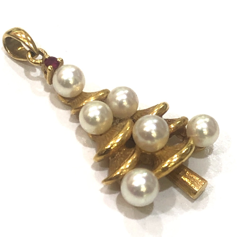 jewelry クリスマスツリー ミニパール ミニ チャーム ペンダントトップ K18 レディース ゴールド