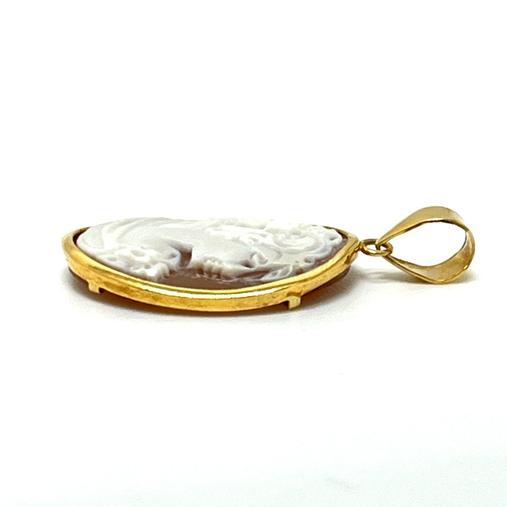 Jewelry K18 Cameo Accessory Necklace Top Profile Pendant Top K18 Women's Gold