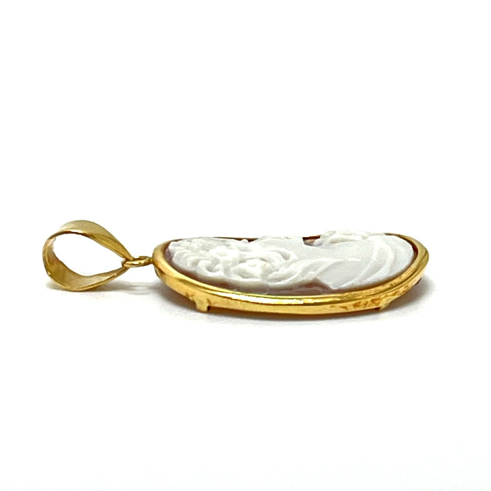 Jewelry K18 Cameo Accessory Necklace Top Profile Pendant Top K18 Women's Gold